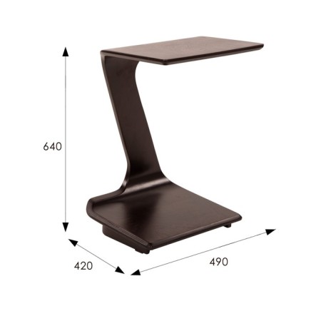Table coffee bailiff Nero, 490x420x640, walnut-1