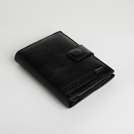 Male purse on magnet 3 in 1, department for auto documents, passports, black color-2