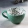 Ceramic "Leaves" mug, 290 ml, green color