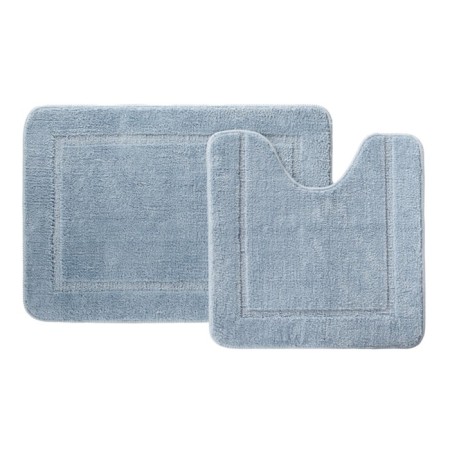 A set of mats for the bathroom IDDIS, 65x45 cm, 45x45 cm, microfiber, blue color