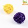 A set of 2 wicker balls from a vine without bells, 3 cm, purple/yellow