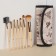 A set of makeup brushes “France”, 7 objects, a button cover, beige/brown color