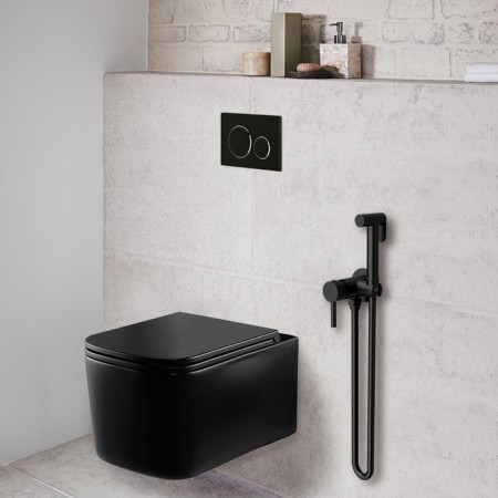 Vincea VHFW-101MB bideter, with hygienic shower, one-rod, brass, black-1