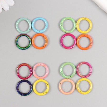 Carabiner Metal "Circle. Purvalum" mix 2.4x2.4 cm