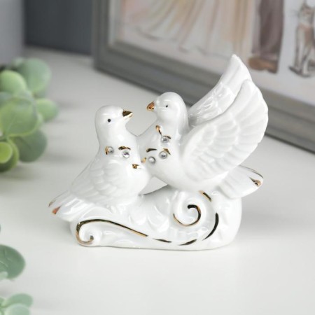Souvenir "2 pigeons" cooled "with rhinestones 3.5x9.7x8.5 cm