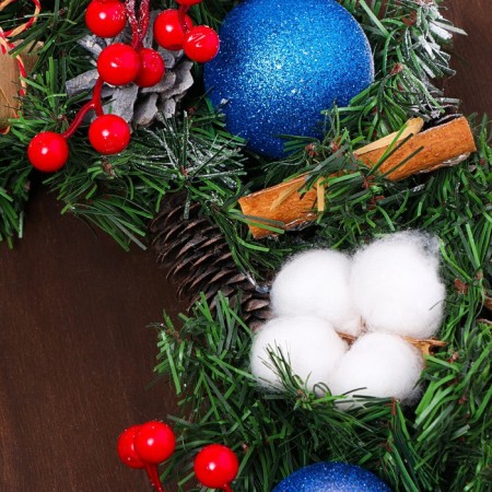 Festive wreath "Frosty morning", 45 cm, handmade-1