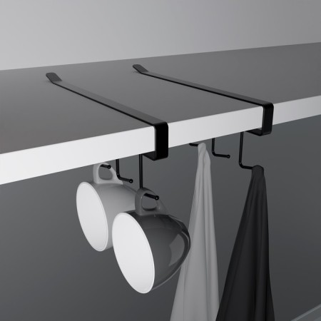Kitchen holder suspended for 6 objects of the share, 1.5 × 26 × 7 cm, black color-5