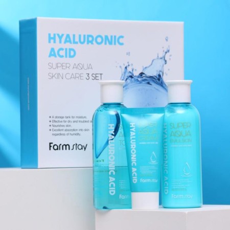 A gift for skin care with hyaluronic acid Farmstay: 3 subjects