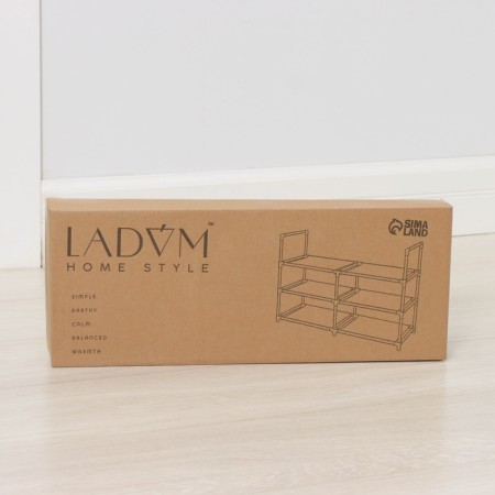 LadOM shoes shelf, 3 tiers, 90 × 30 × 57 cm, black color-3