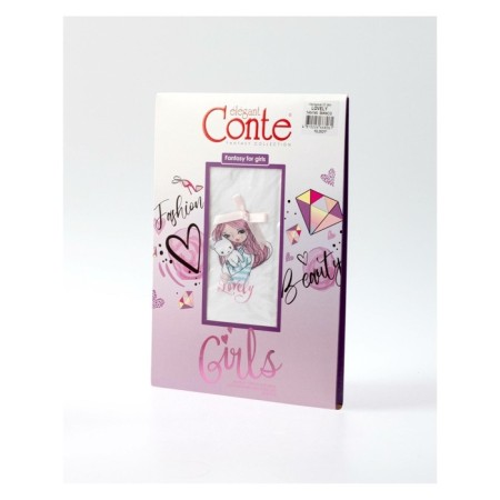 Pantyhose children from microfiber CONTE Elegant Lovely, height 146-152 cm, Bianco color-4