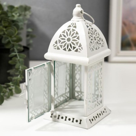 Summary metal, glass 1 candle "East. Calm" White 20.5x9.5x9.5 cm-1