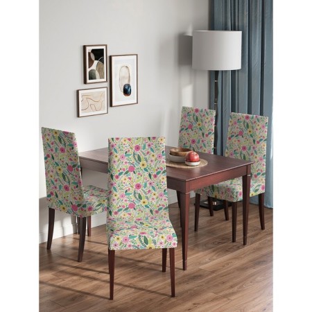 Czech for a chair "Bright flower paradise", decorative, velor-3