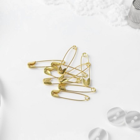 English pins, 31 mm, 10 pcs, gold color-1