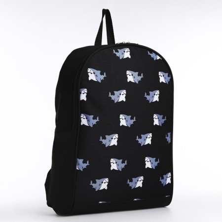 School textile “Sharks”, 38x14x27 cm, black color Black-1