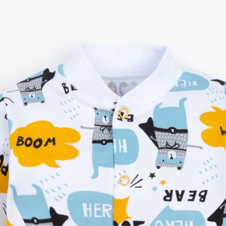 A blouse for a boy “Bear”, white/yellow color, height 80 cm-1