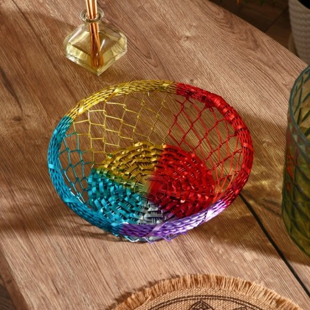 Fatima fruit basket aluminum, 26x26x9 cm-2