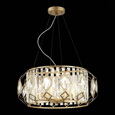 Suspended EVOLUCE lamp. Sle260203-06. Messina. 6x40 watts, E14, 54x54x66 cm, champagne color-1
