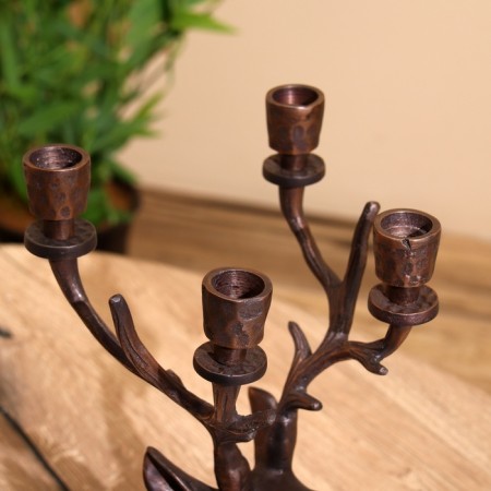 Summary for 4 candles "deer" aluminum 16x12x32 cm-6