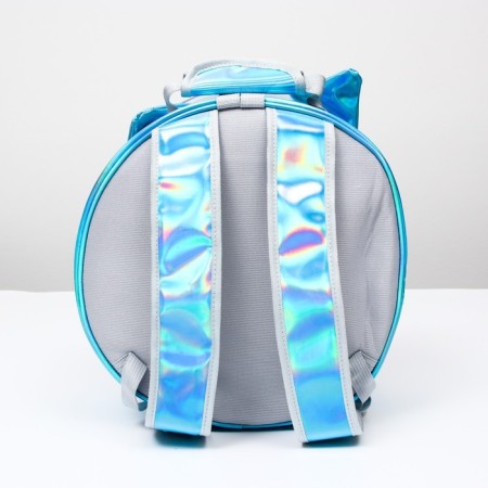 Round backpack for carrying animals, transparent, 26 cm, blue-2