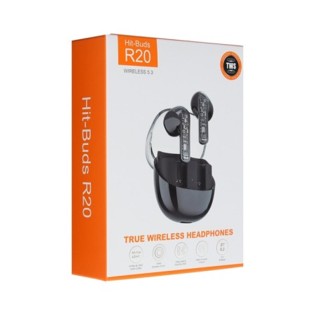 Wireless headphones R20, TWS, inserts, BT 5.3, 30/200 mAh, noise reduction, black-7