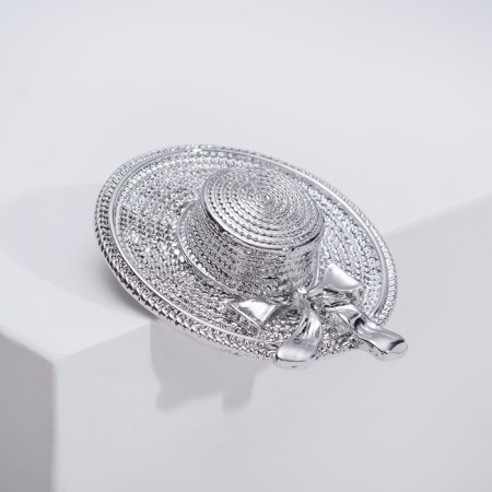 Brooch "Hat", silver color