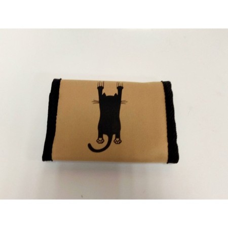 Wallet Beige Oxford, "Cat Hang"