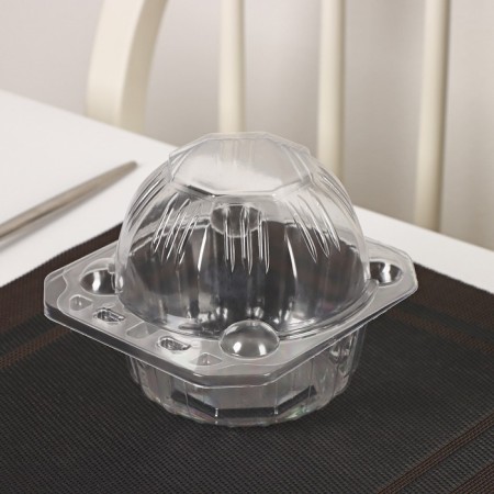 Plastic disposable packaging for desserts with an insoluble lid KP-21C1, 13 × 14 × 10.5 cm, 360 pcs/units.-1