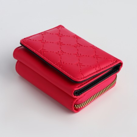 Women's wallet on the button, pink color-2