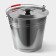 A bucket with a lid, 12 l, d = 32 cm, from stainless steel Aisi 201