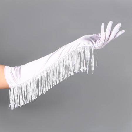 Carnival accessories with fringe, white color-3
