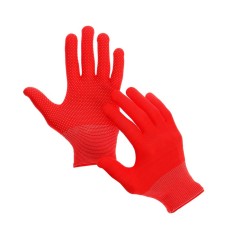 Garden gloves, x/b, with nylon thread, with PVC dots, size 8, red, Greengo