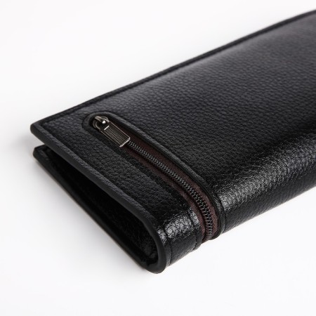 Male purse on a magnet, department for bills, for cards, black color-2
