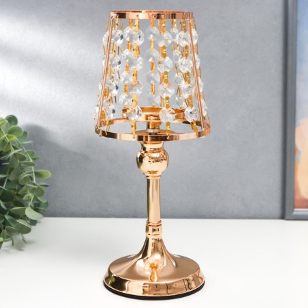 Summary Metal for 1 candle "Crystals - Lamp" Gold 26x13x13 cm-2