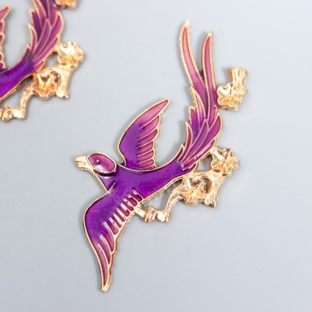 Decor for creativity Metal "Fenix" enamel, gold 2.9x5.6 cm-1