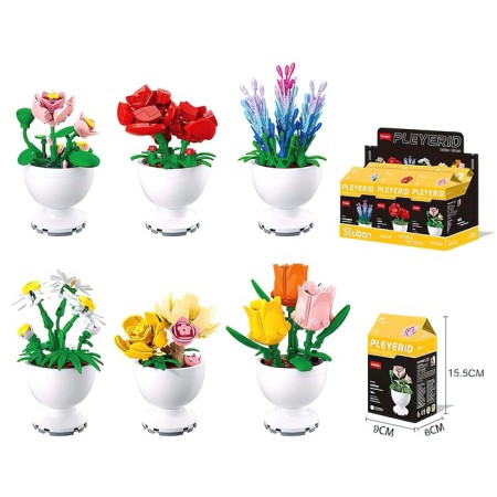 Designer "Flowers in a pot", 6 species, mix-6