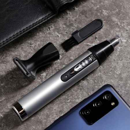 Luazon Ltri-09 hair trimmer, for nose/ears, 2 nozzles, battery, gray