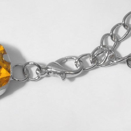 The necklace "Jewelry" squares, yellow color in silver, 34 cm-1
