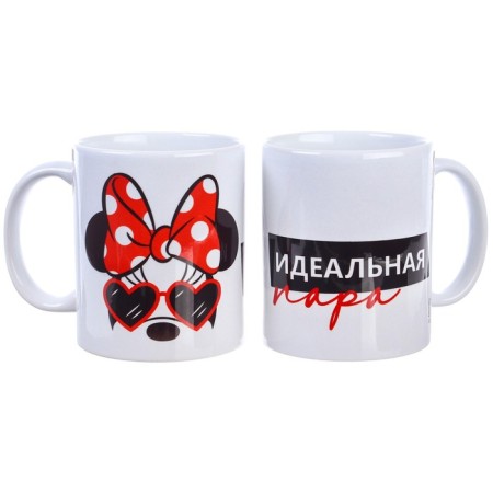 Set of paired mugs, 350 ml "perfect pair", Mickey and friends-1