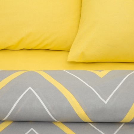 Bed linen Ethel Duet "Yellow-gray Zigzagi" 143x215- 2 pcs, 240*220, 70x70-2 pcs-3