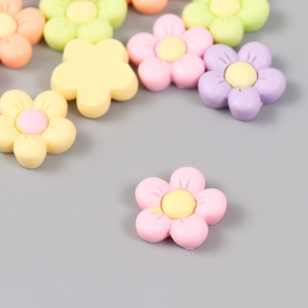 Decor for creativity Plastic "Puff Flower" matte mix 2x2 cm-1