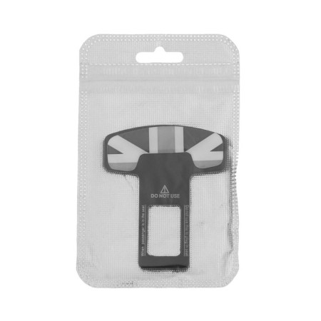 Safety belt plug "flag", metal, black-3