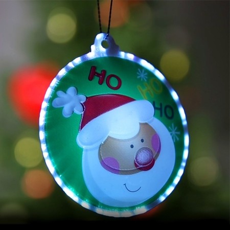 Light Suspension "Santa Claus" 7.5 cm, batteries LR44x3, glow of multi