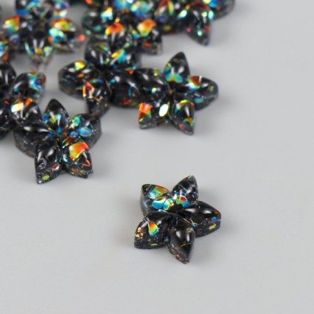 Decor for creativity Plastic "Flower-Pilist Line Lake" Crystal 1.4x1.4 cm