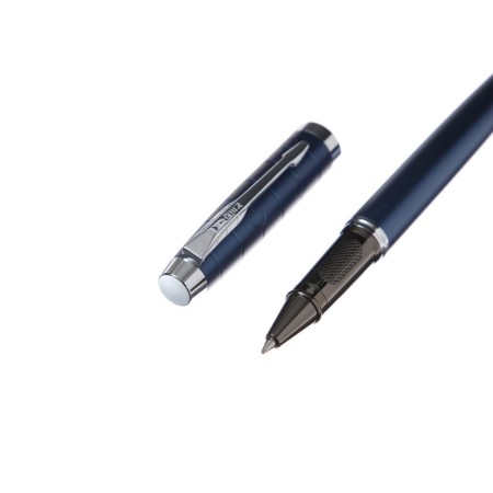 Gift Roller pen, in the leatherette case, the case is blue, silver-3