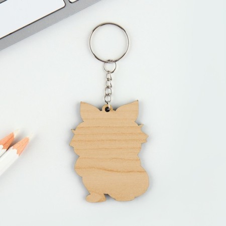 Key keychain wooden "raccoon", 4.7 x 6 cm-3
