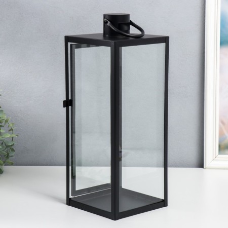 Climber Metal "Lantern - Minimalism" set 3 pcs black 18x18x50, 14x14x39, 10x10x25 cm-4