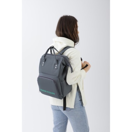 School textile Backpack “Live in a high”, with a pocket, 25x13x38, gray-7