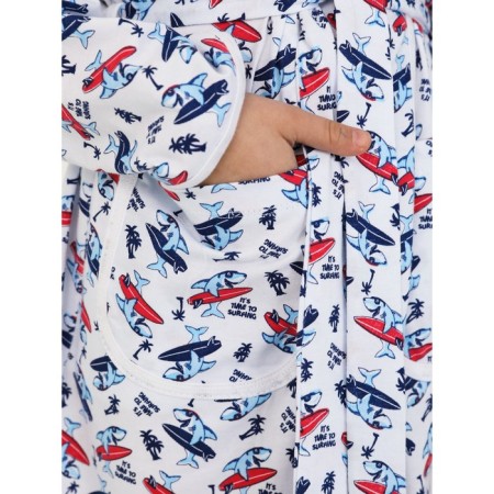 Children's robe with a hood, height 128 cm-4