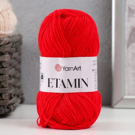 Yarn "etamin" 100% acrylic 180m/30g (434 red)-4
