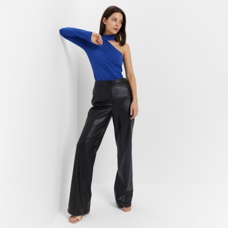 Women's longing on one shoulder Minaku: Basic Line Blue Blue, size 40-7